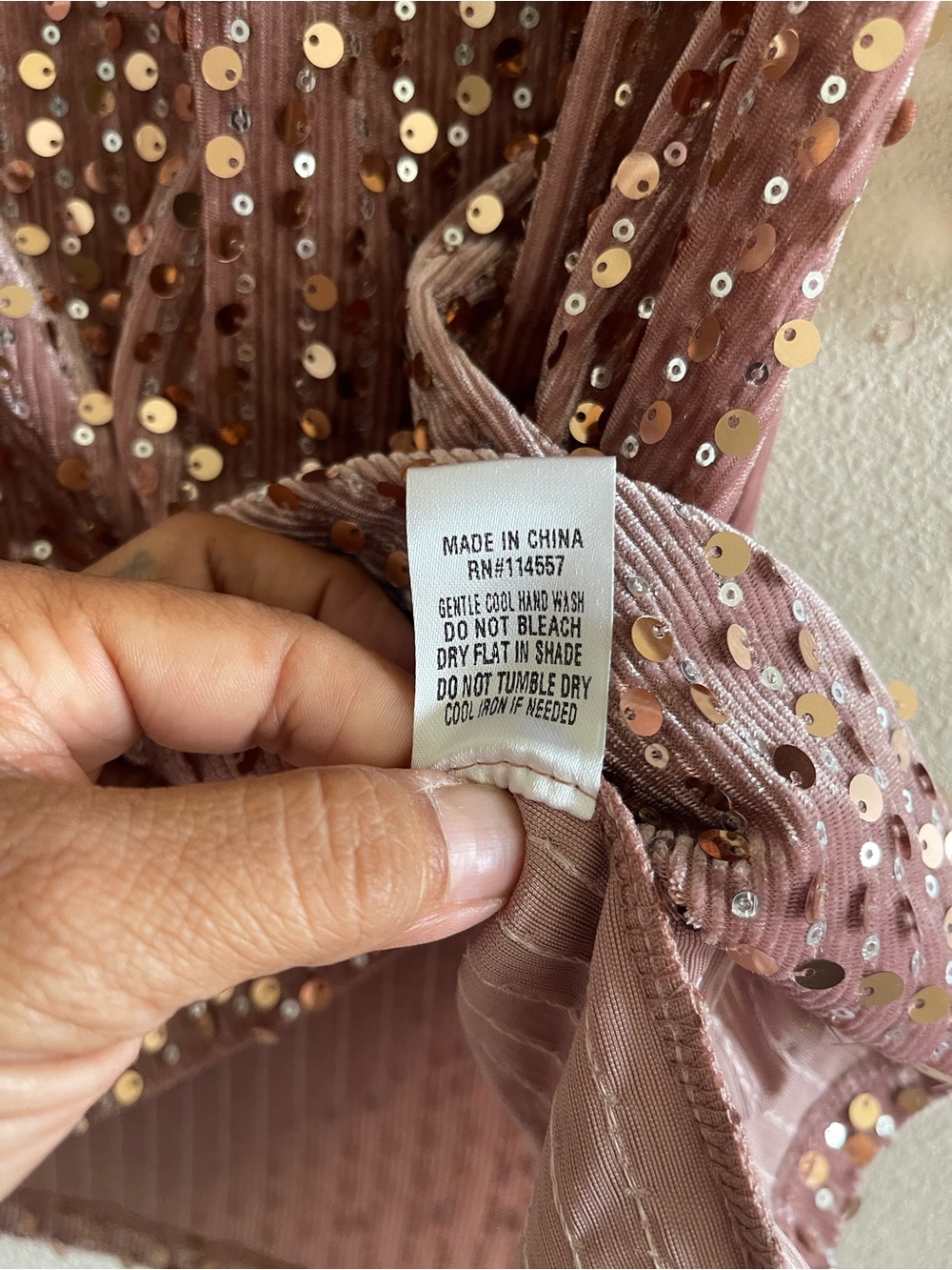 THML Rose Dust Sequin Short Sleeve Blouse - Picture 3 of 8